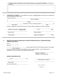 Form CFS-434 Mutual Consent Voluntary Adoption Registry - Arkansas, Page 3