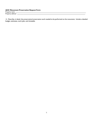 Monument Preservation Request Form - Alabama, Page 5