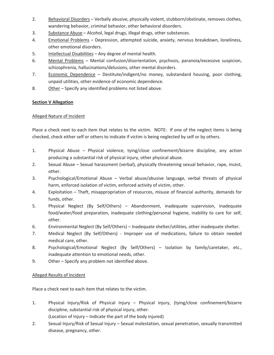 Instructions for Report of Adult Suspected to Be Abused, Neglected or Exploited - Alabama, Page 3