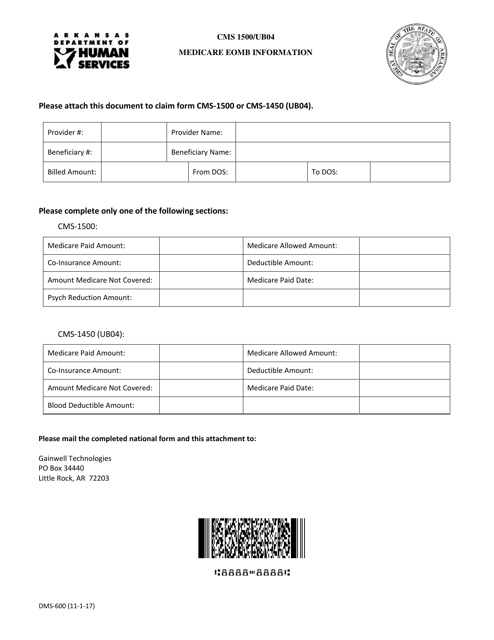 Form DMS-600  Printable Pdf