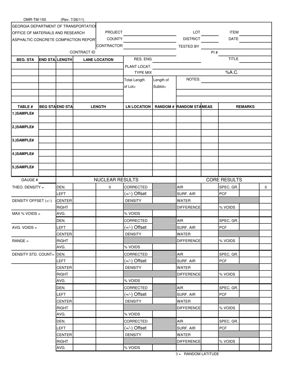 Form OMR-TM-150 - Fill Out, Sign Online and Download Printable PDF ...