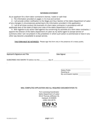 Form FLC-004 Farm Labor Contractor&#039;s License Application - Idaho, Page 4