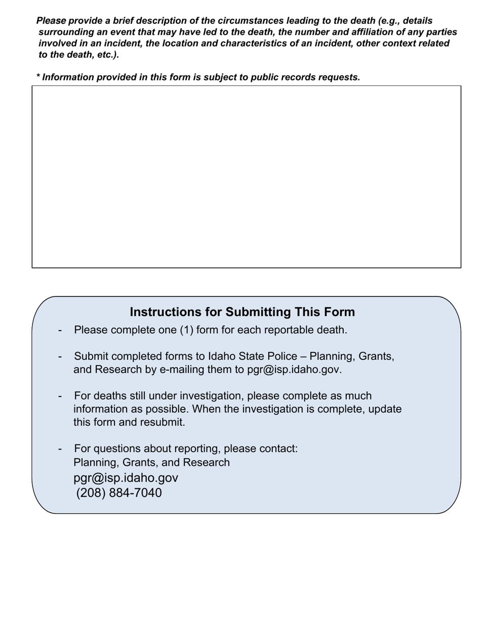 Death in Custody Reporting Act - Juvenile Facilities - Idaho, Page 3