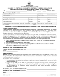 Form SH36 &quot;Request to Store and Administer Emergency Rescue Medications and Daily, Routine, Scheduled Medications, as Applicable&quot; - Hawaii