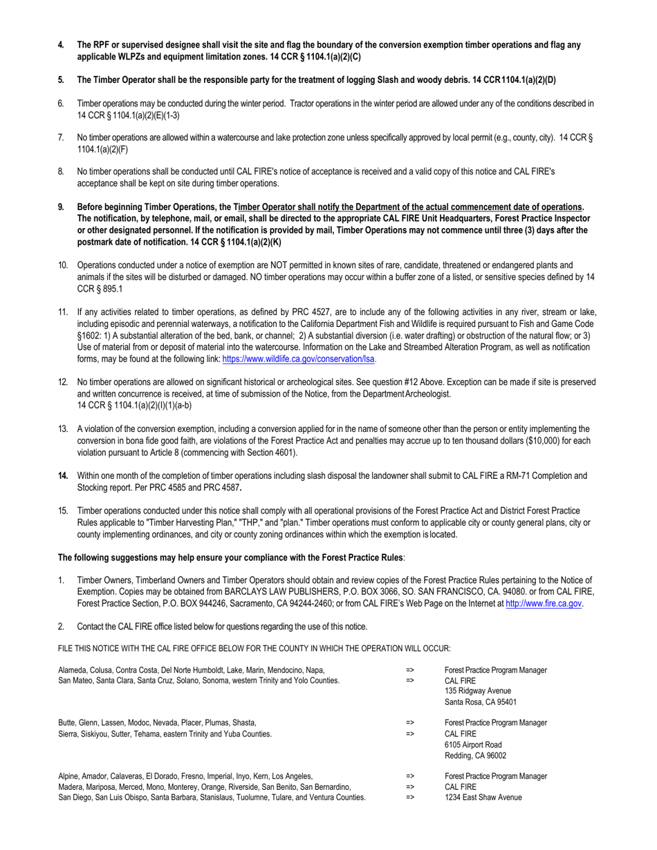 Form RM-73 (1104.1A) Less Than 3 Acre Conversion Exemption - California, Page 4