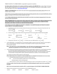 Form RM-73 (1038C6) Structure Protection Exemption - Removal of Fire Hazard Trees From 150 to 300 Feet of an Approved and Legally Permitted or (Habitable) Structure - California, Page 2
