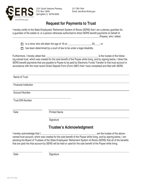 Form 3034 Request for Payments to Trust - Illinois