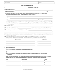 Document preview: Form 3606 Small Estate Affidavit - Illinois