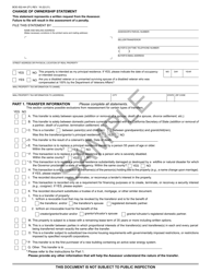 Form BOE-502-AH Change of Ownership Statement - Sample - California