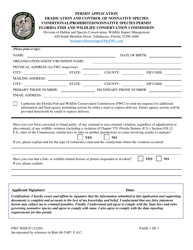 Document preview: Form FWC WIM07 Permit Application - Eradication and Control of Nonnative Species Conditional/Prohibited/Nonnative Species Permit - Florida