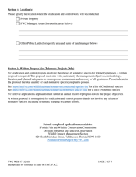 Form FWC WIM07 Permit Application - Eradication and Control of Nonnative Species Conditional/Prohibited/Nonnative Species Permit - Florida, Page 3