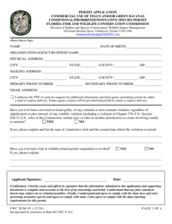Document preview: Form FWC WIM05 Permit Application - Commercial Use of Tegus and/or Green Iguanas Conditional/Prohibited/Nonnative Species Permit - Florida