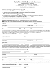 Deer Dog (DD) Permit Application - Florida, Page 2