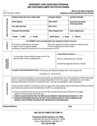 Form CO-1310A Mid-year Enrollment or Status Change - Dependent Care Assistance Program - Connecticut