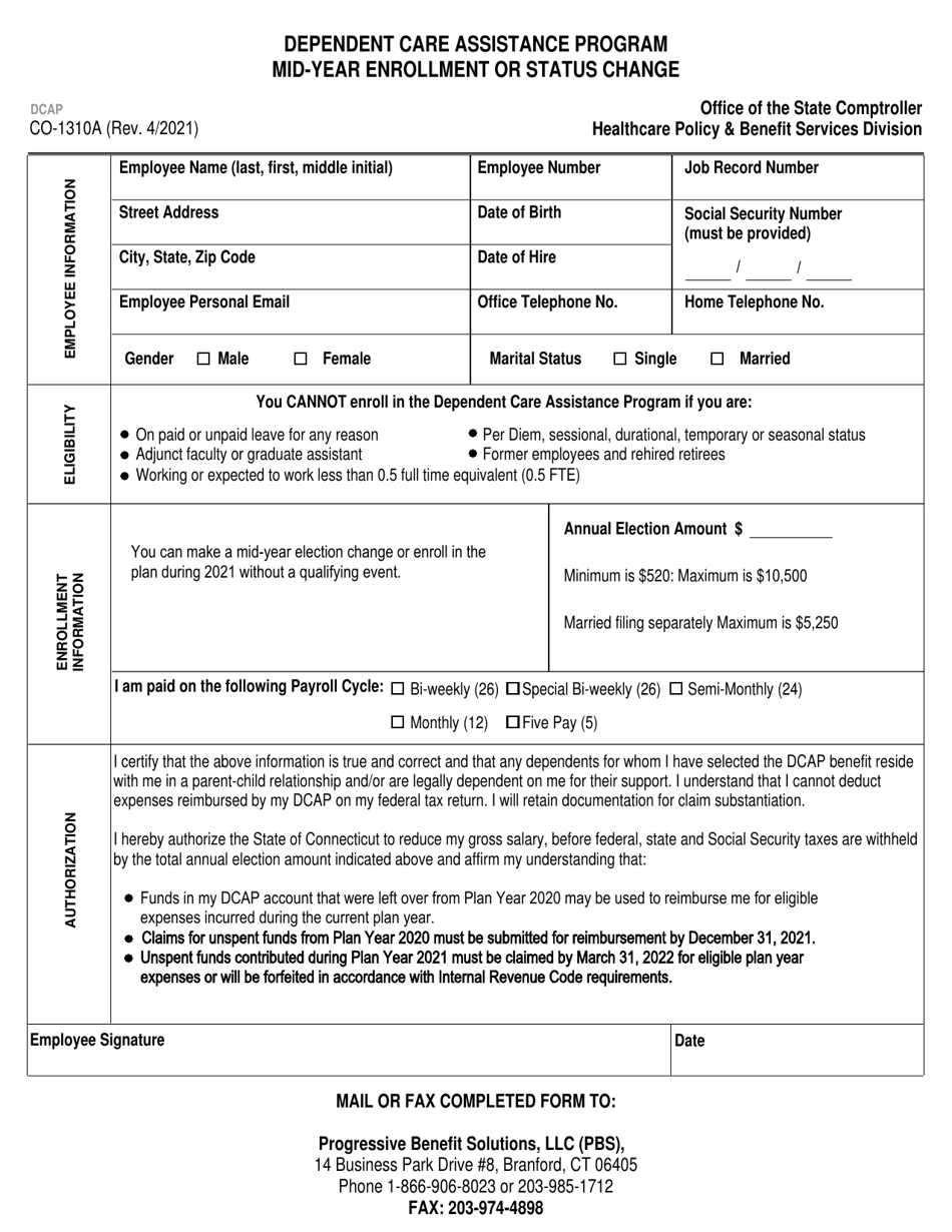 Form Co 1310a Fill Out Sign Online And Download Fillable Pdf Connecticut Templateroller 2440