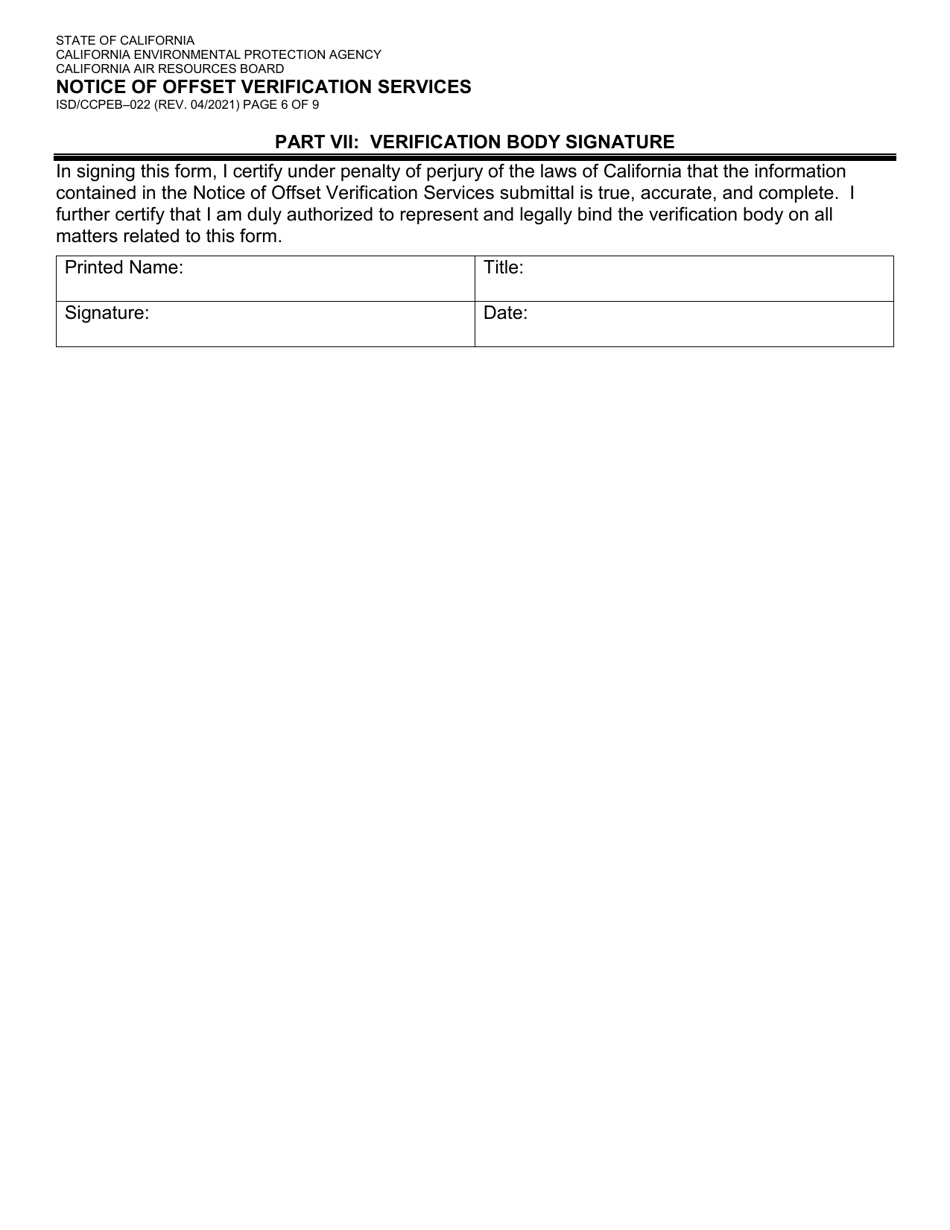 Form ISD / CCPEB-022 Notice of Offset Verification Services - California, Page 5