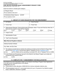 Document preview: Form MSCD/ORCB-08A Carl Moyer Program Grant Disbursement Request Form - California