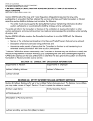 Form ISD/CCPEB-133 CAP-And-Trade Consultant or Advisor Identification of Bid Advisor Relationships - California