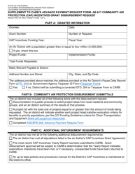 Document preview: Form MSCD/ITAB-194 Supplement to Carb's Advance Payment Request Form: AB 617 Community Air Protection (CAP) Incentives Grant Disbursement Request - California