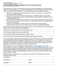 Document preview: Form MSCD/TACT-193 Late Reporting Acknowledgement for the Low-Use Option - California