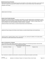 Form APC151 (IL532-0222) Application for Certification (Property Tax Treatment) Pollution Control Facility - Illinois, Page 2