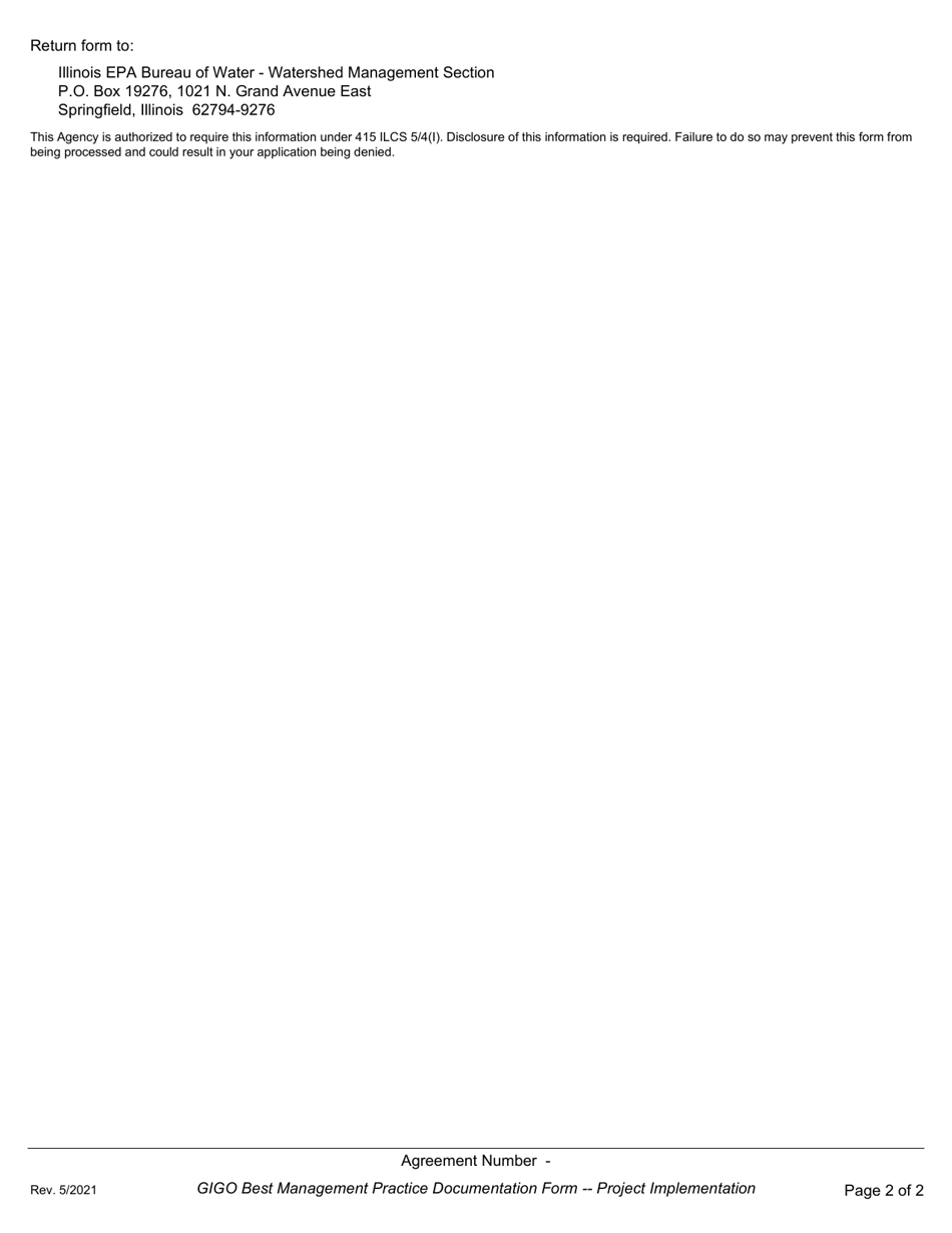 Best Management Practice (Bmp) Documentation Form - Green Infrastructure Grant Opportunities Financial Assistance Program - Illinois, Page 4