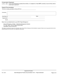 Best Management Practice (Bmp) Documentation Form - Nonpoint Source Pollution Control Financial Assistance Program - Illinois, Page 2