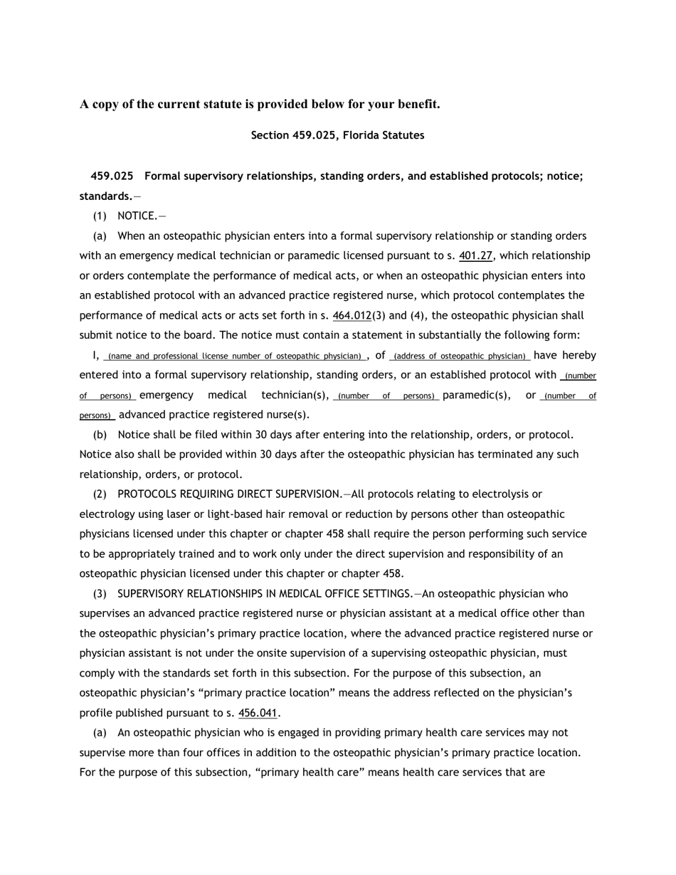 Aprn / Emt / Paramedic Protocol Form - Florida, Page 2