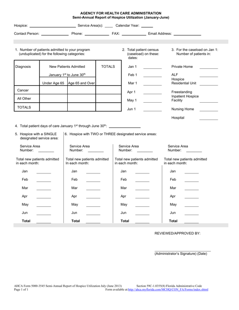 AHCA Form 5000-3545  Printable Pdf