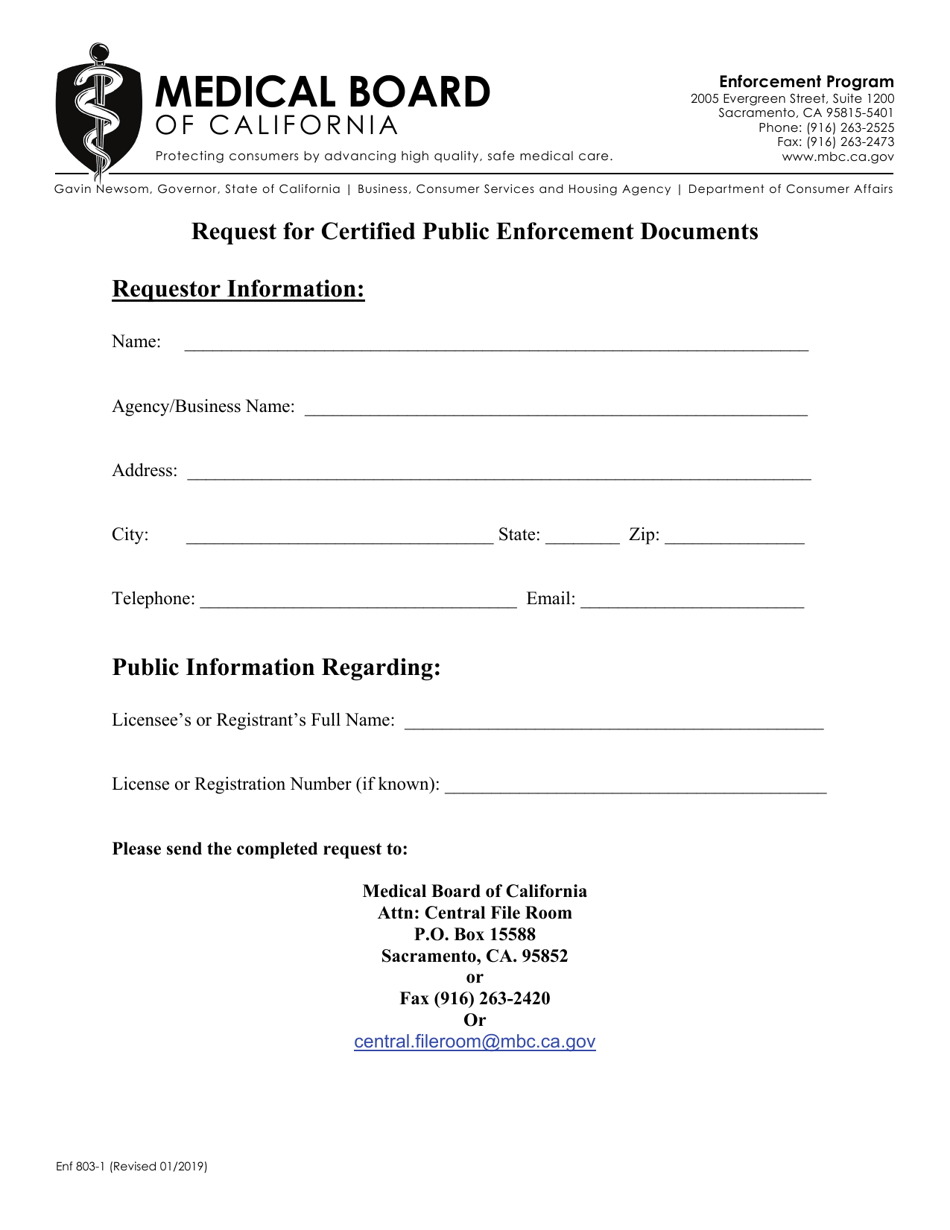Form ENF8031 Fill Out, Sign Online and Download Fillable PDF, California Templateroller