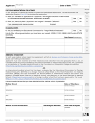 Form L1 Application for a Physician&#039;s and Surgeon&#039;s License - California, Page 2