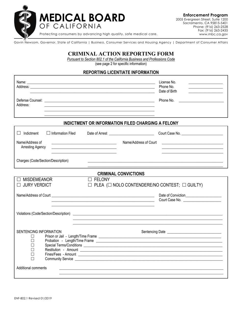 Form ENF802.1 Fill Out, Sign Online and Download Fillable PDF