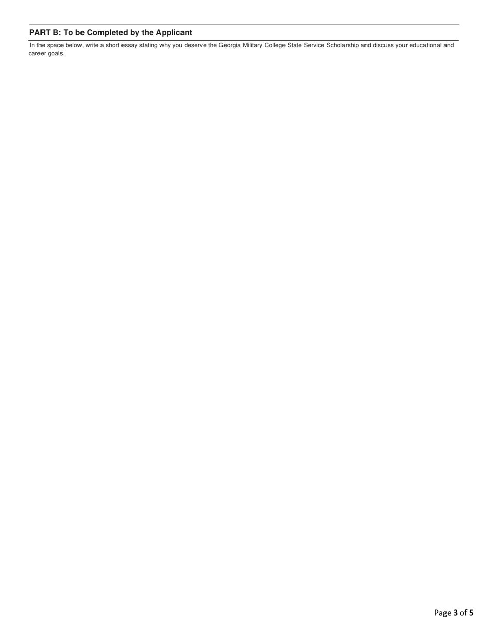 Georgia Military College Scholarship (Loan) Program Application - Georgia (United States), Page 3