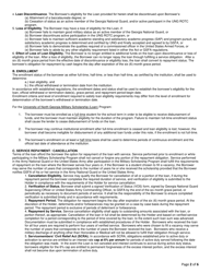 University of North Georgia Military Scholarship (Loan) Program Master Promissory Note - Georgia (United States), Page 2