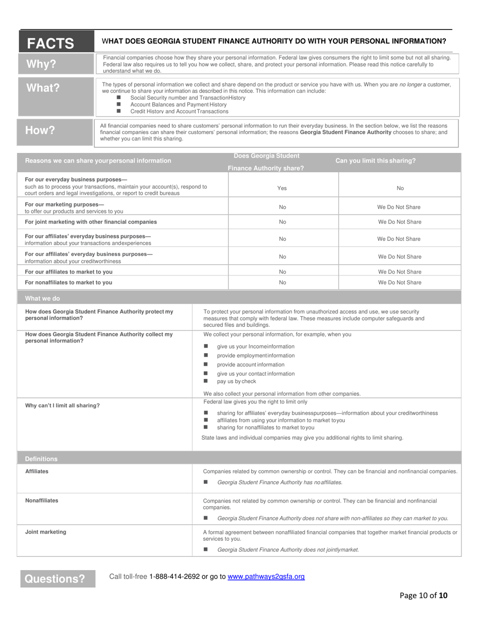 Scholarship for Engineering Education Loan Program (See) Application - Georgia (United States), Page 10