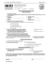 Form PR-1 &quot;Peer Review Reporting Form&quot; - California