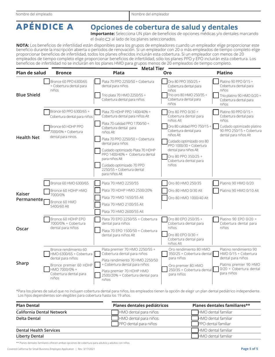 Aplicacion Para Empleados - California (Spanish), Page 6