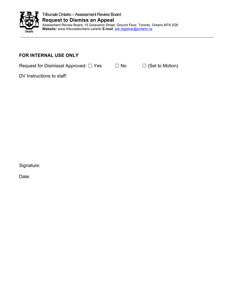 Request to Dismiss an Appeal - Ontario, Canada, Page 3
