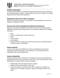 Settlement Conference Brief Template - Ontario, Canada, Page 2