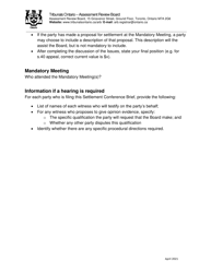 Settlement Conference Brief Template - Ontario, Canada, Page 3