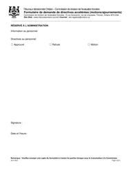 Formulaire De Demande De Directives Accelerees (Motions/Ajournements) - Ontario, Canada (French), Page 3