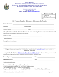 Document preview: Off-Premises Retailer - Disclosure of Lessee on the Premise - Maine