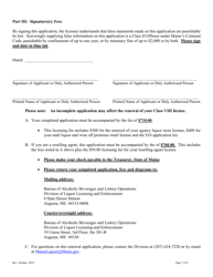 Application for Renewal of an Agency Liquor Store License With Retail Sales of Beer and Wine Class VIII License - Maine, Page 7