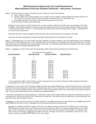 Educational Opportunity Tax Credit Worksheet for Maine Resident &amp; Part-Year Resident Individuals - Maine, Page 4