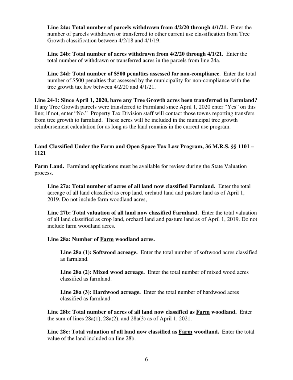 Instructions for Municipal Valuation Return - Maine, Page 6