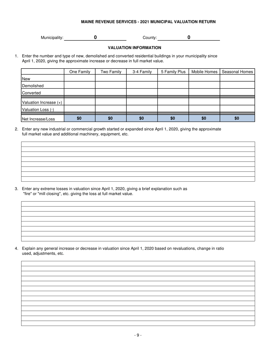 Municipal Valuation Return - Maine, Page 10