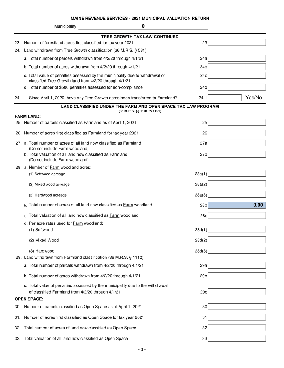 Municipal Valuation Return - Maine, Page 4