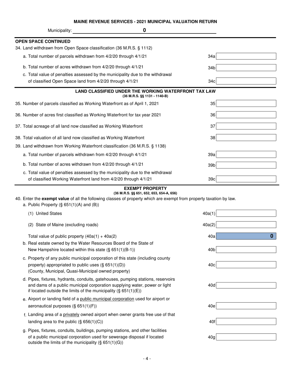 Municipal Valuation Return - Maine, Page 5
