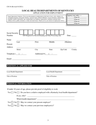 Form CH-36 Application for Employment - Kentucky, Page 3