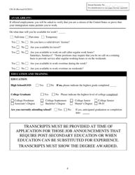 Form CH-36 Application for Employment - Kentucky, Page 4
